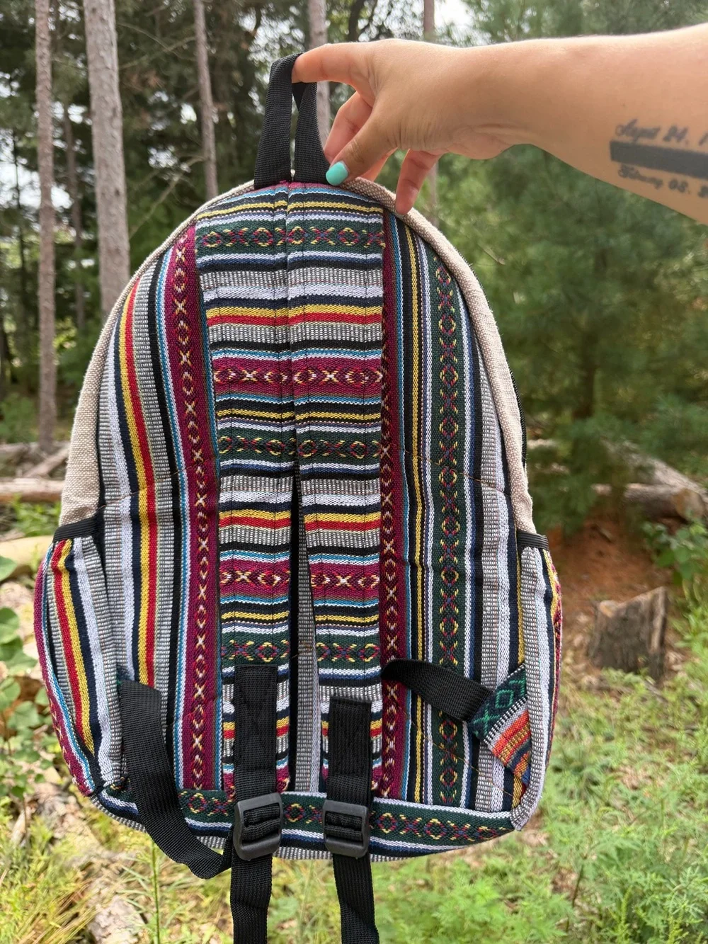 Hemp Mushroom Embroidered Baja Backpack